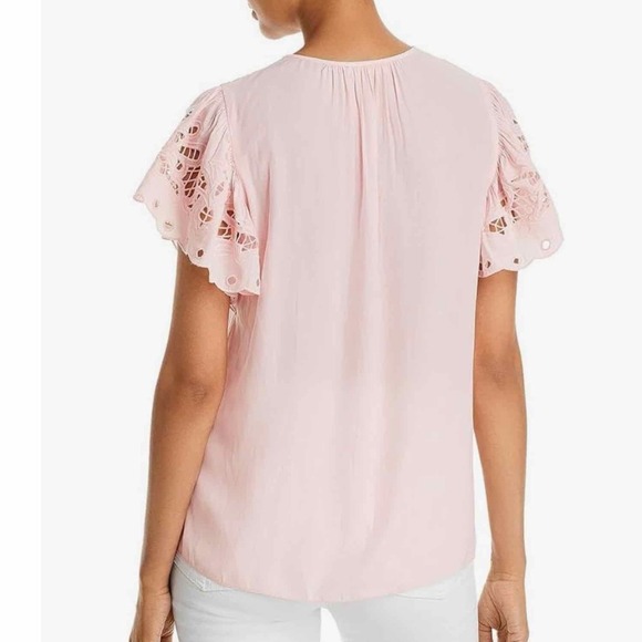 Ramy Brook Rochelle Scalloped Eyelet Candy Pink 
Top - Picture 8 of 10